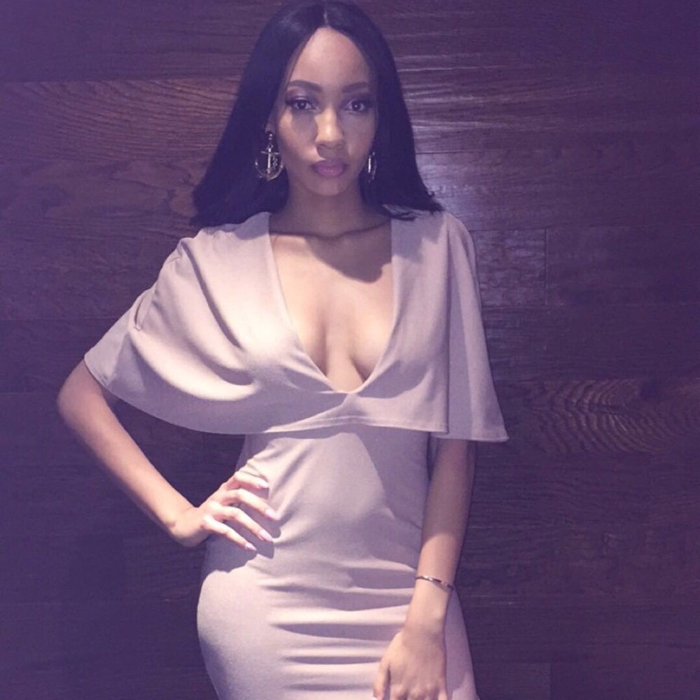 Crepe Cape Bodycon Dress - Picture 4 of 4